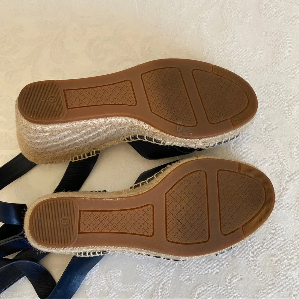 Tory Burch Bima Leather wedge Espadrille Sandal